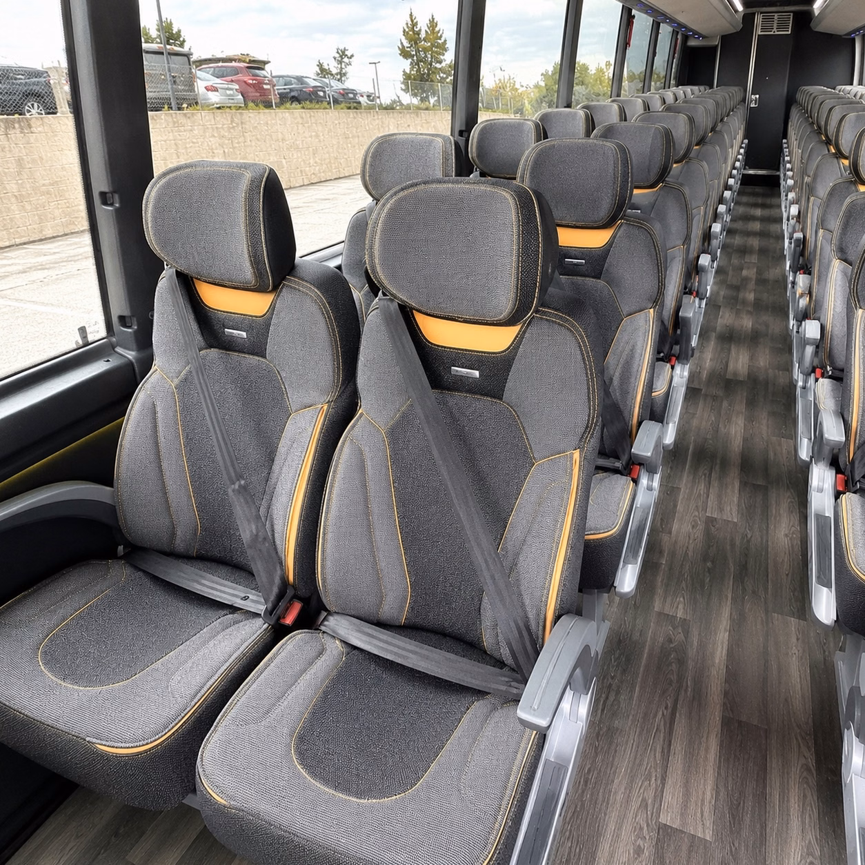 56 passenger charter bus interior