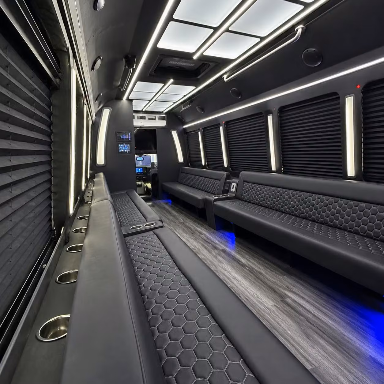 party buses for omaha concert nights built in bar led lighting and zero parking stress